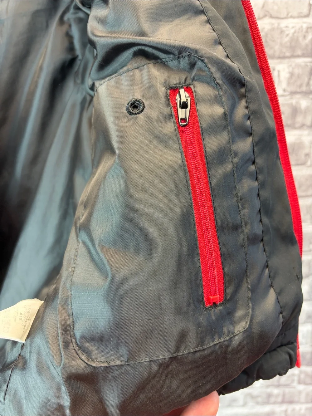 Nike Kids Red and Gray Hooded Puffer Coat